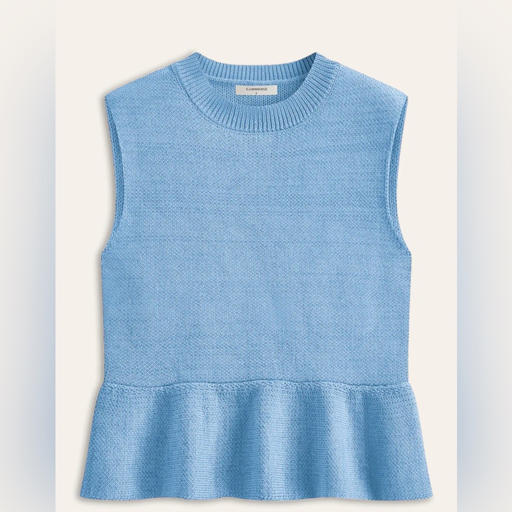 Commense Sleeveless Ruffle Hem Medium Sweater Vest NWT